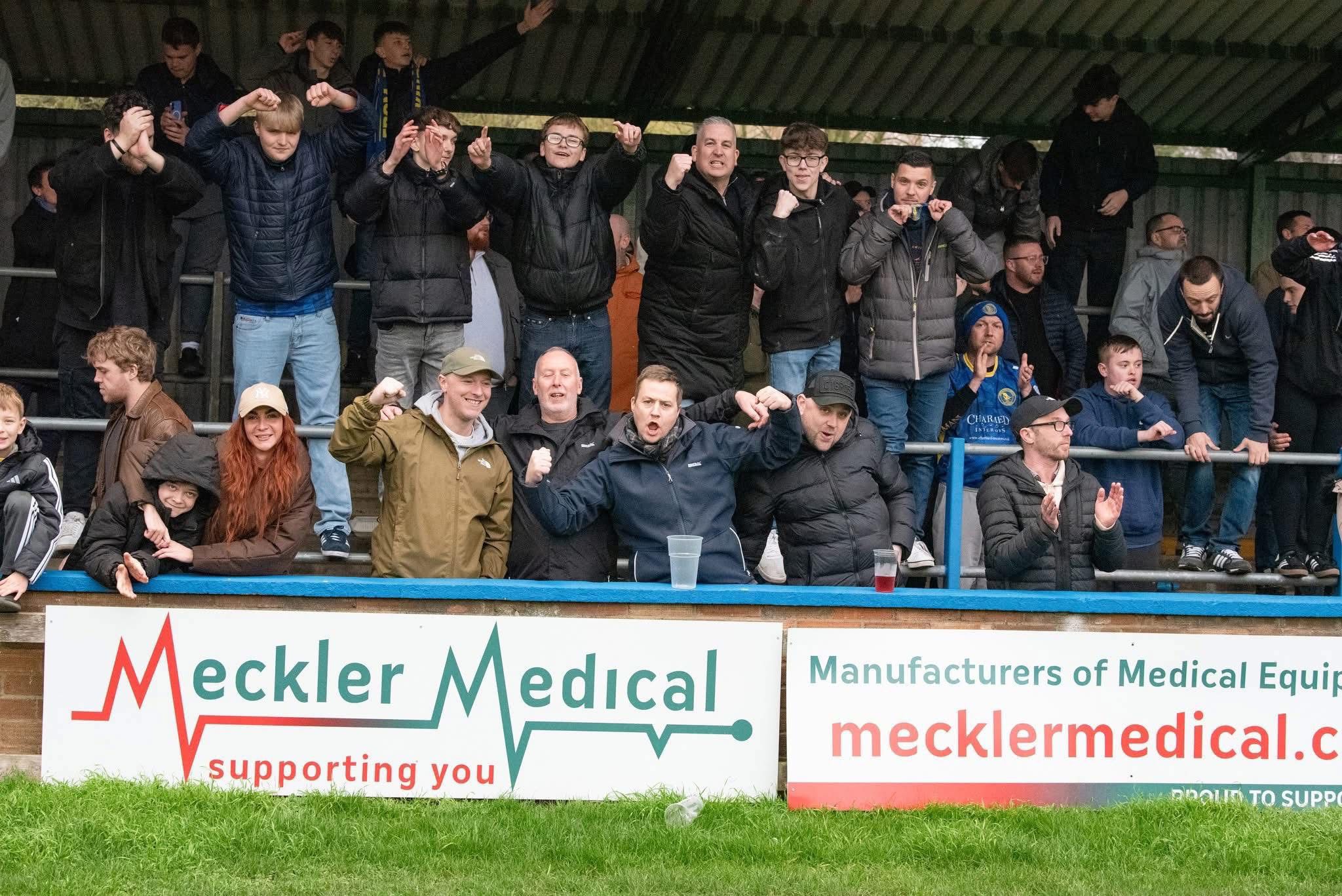 Linnets supporters in the stand